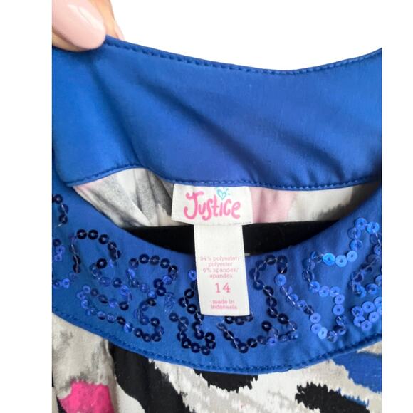 Justice Sequin Multi Color Mini DRESS Juniors Size 14 Sleeveless Leopard Print - Picture 5 of 10